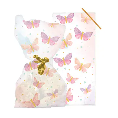 Anniversary House Cello Bags with Twist Ties: Butterflies (pack of 20)