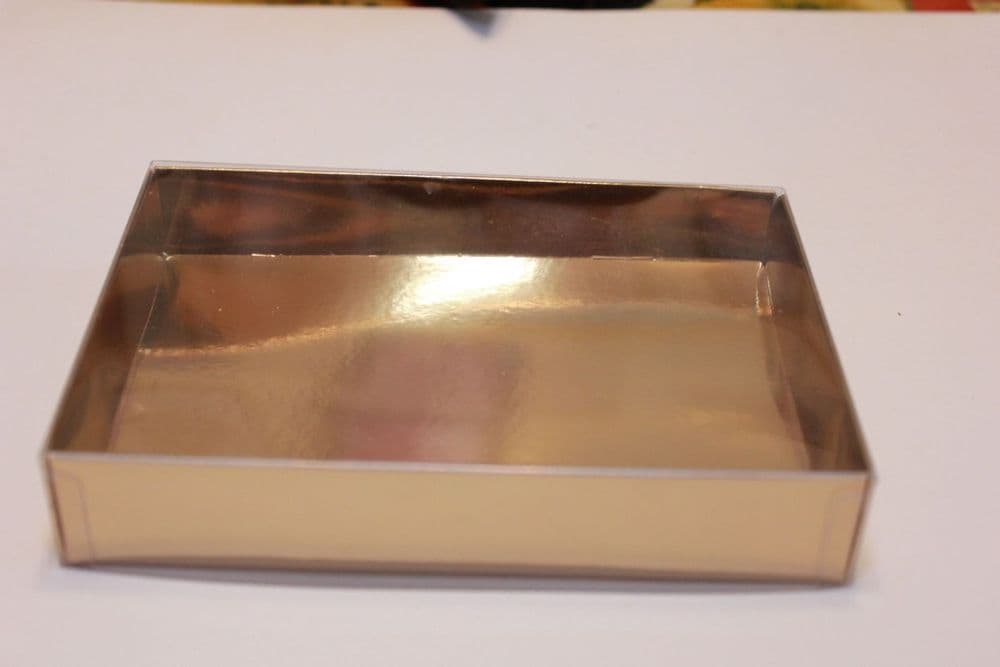 Box with Clear Lid 250g Shiny Gold