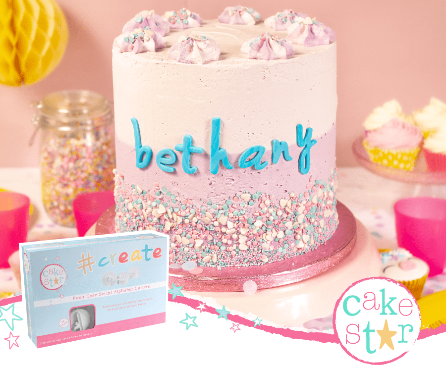 Cake Star Push Easy Cutters Script Alphabet