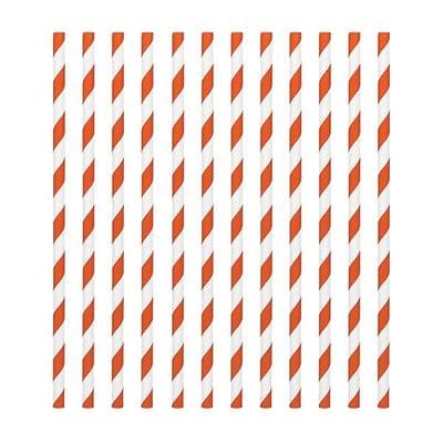 Candy Stripe Paper Straws Orange (pack of 24)