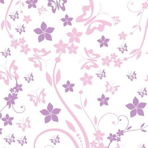 Spring Cellophane Cellophane Wrap F1 Spring Flowers Pink & Lilac 80cms x 3 Metres