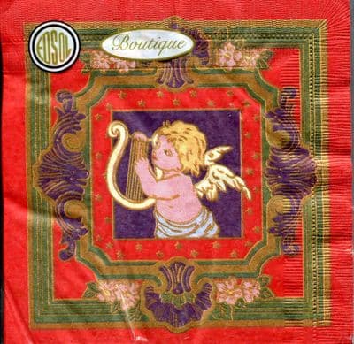 Christmas Napkins 3ply pack of 15: Angel & Harp