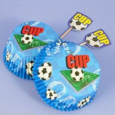 Club Green Cupcake Cases & Picks: Blue Football Theme (pack of 50)