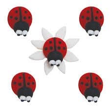 Creative Party Edible Decorations: Ladybugs (pack of 5)