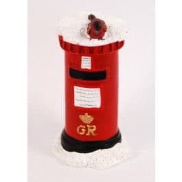 Creative Party Resin Christmas Cake Topper Snowy Post Box with Robin