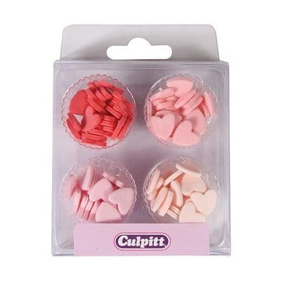Culpitt Red & Pink Mini Hearts 12mm (pack of 100)