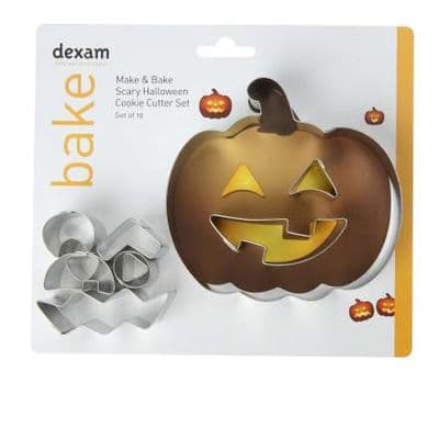 Dexam Make & Bake Scary Halloween Cookie Cutter Kit, Set of 10