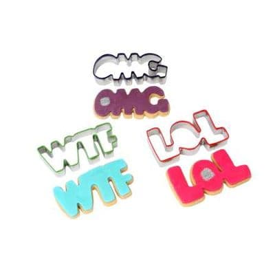 Dexam Text Message Cookie Cutters - Set of 3