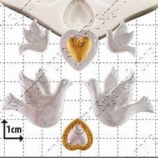 FPC Sugarcraft Mould: Doves and Hearts