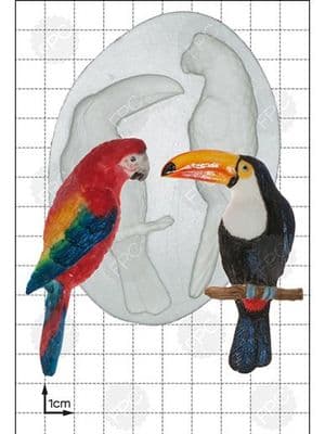 FPC Sugarcraft Mould: Parrot & Toucan