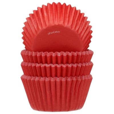 Funcakes Mini Baking  Cases: Red  (pack of 100)