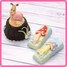 Katy Sue Sugar Buttons Mould: Garden Snail & Toadstools