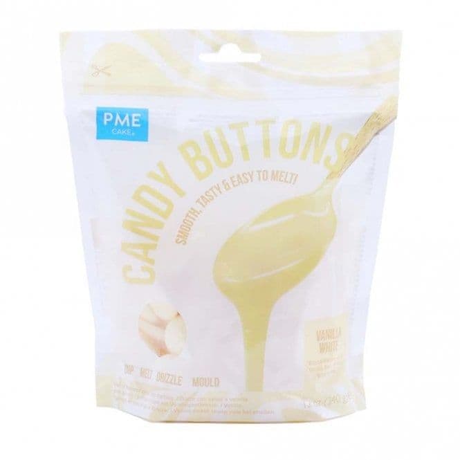 PME Candy Buttons 340g White vanilla flavour
