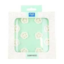 PME Edible Sugar Roses: White 25mm (box of 10)