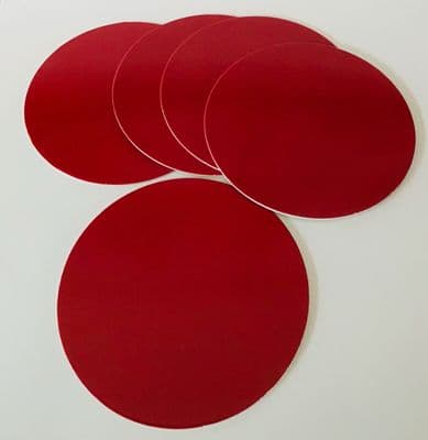 Round Single Thick Cut Edge Card: Red 180mm (6.3