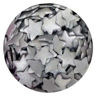 Scrumptious Sprinkles 60g: Large Glimmer Silver Stars