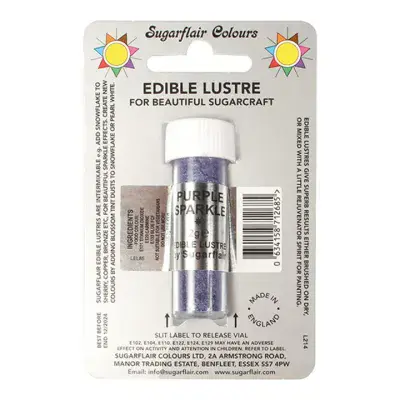 Sugarflair Lustre Colour 2g: Purple Sparkle B.B. 12.24