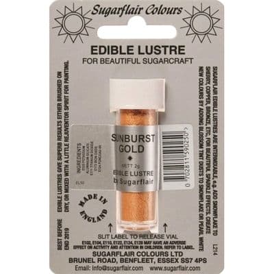 Sugarflair Lustre Colour 2g: Sunburst Gold B.B. 12.24