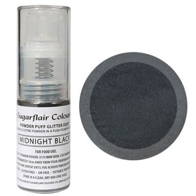 Sugarflair Powder Puff Edible Lustre Glitter Pump Spray 10g: Midnight Black