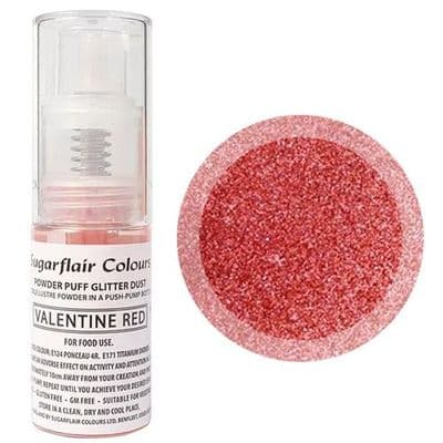Sugarflair Powder Puff Edible Lustre Glitter Pump Spray 10g: Valentine Red    OUT OF STOCK
