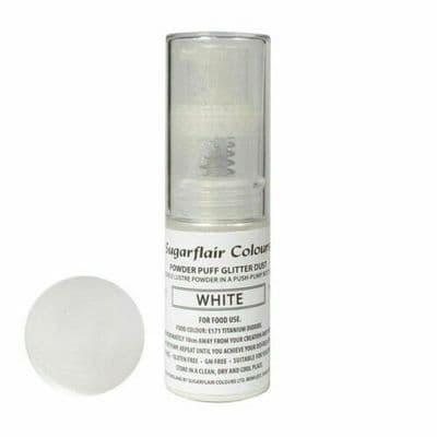 Sugarflair Powder Puff Edible Lustre Glitter Pump Spray 10g: White