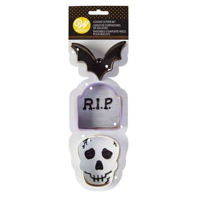 Wilton Cookie Cutter Set: Bat, Tombstone & Skull