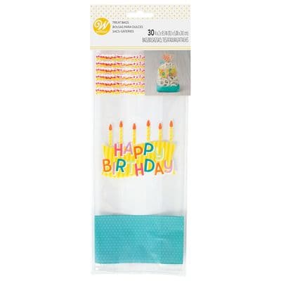 Wilton Treat Bags with Twist Ties: Happy Birthday (pack of 20)