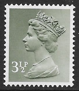 _X858y MISSING PHOSPHOR  3½p Olive-Grey OCP-PVA (X Number Machin Stamps)