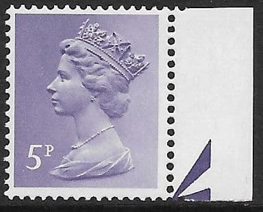 _X866y MISSING PHOSPHOR  5p Pale Violet OCP-PVA (X Number Machin Stamps)