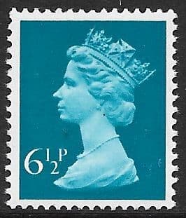 _X872y MISSING PHOSPHOR  6½p Greenish-Blue  FCP-DEX (X Number Machin Stamps)