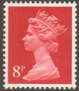 _X880 8p Rosine Right Band (X Number Machin Stamps)