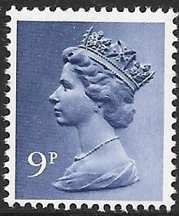 _X883y MISSING PHOSPHOR  9p Deep Violet  FCP-DEX (X Number Machin Stamps)
