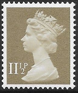_X893y MISSING PHOSPHOR 11½p Drab FCP-DEX (X Number Machin Stamps)