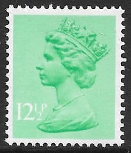 _X898y MISSING PHOSPHOR  12½p Light Emerald  FCP-DEX (X Number Machin Stamps)