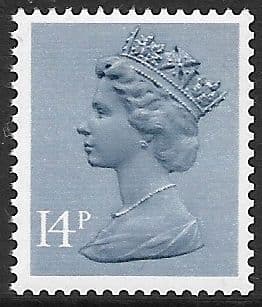 _X902y MISSING PHOSPHOR  14p Grey-Blue  FCP-DEX (X Number Machin Stamps)