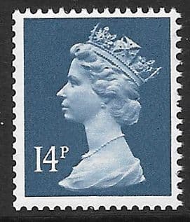 _X904y MISSING PHOSPHOR 14p Deep Blue ( FCP-DEX (X Number Machin Stamps)