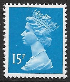 _X905y MISSING PHOSPHOR 15p Bright Blue ( FCP-DEX) (X Number Machin Stamps)
