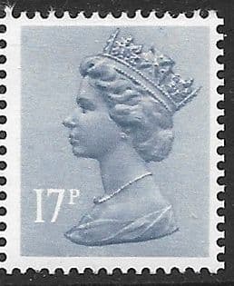 _X909uy MISSING PHOSPHOR 17p Grey-Blue Star Underprint ( FCP-DEX) (X Number Machin Stamps)