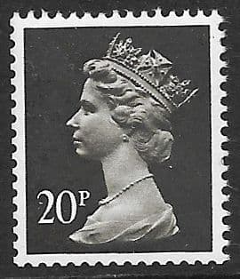 _X916y MISSING PHOSPHOR  20p Brownish Black  ( FCP-DEX)  (X Number Machin Stamps)