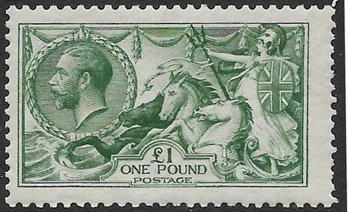1913 SG403 £1 Green Seahorse Stamp Waterlow  Unmounted Mint  (Stock SH0073)