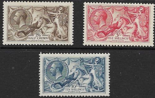1918 SG413a-417 Bradbury Seahorses Stamp Set MOUNTED MINT (Stock Code SH0008)