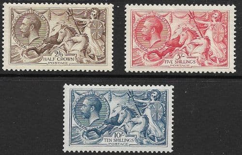 1918 SG413a-417 Bradbury Seahorses Stamp Set Unmounted Mint (Stock Code SH0009)