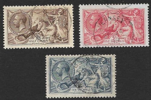 1918 SG413a-417 Bradbury Seahorses Stamp Set Very Fine Used (Stock Code SH0061)