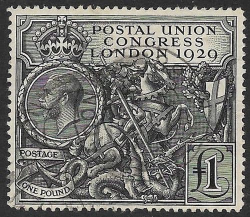1929 SG438  George V £1 PUC  Fine Used (stock ref 438007)