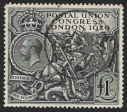 1929 SG438 George V £1 PUC Fine/VFU Used (stock ref 438012)