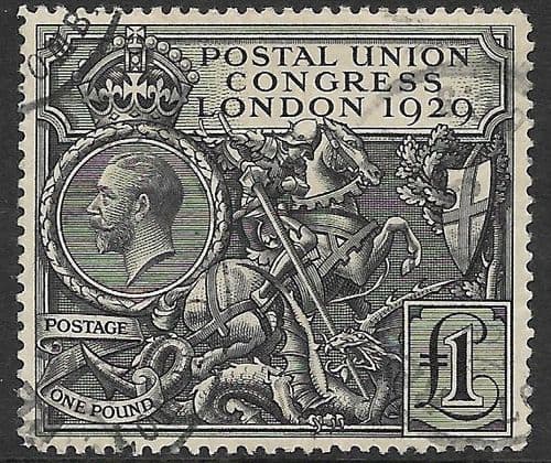 1929 SG438  George V £1 PUC  Good Used  (stock ref 438025)