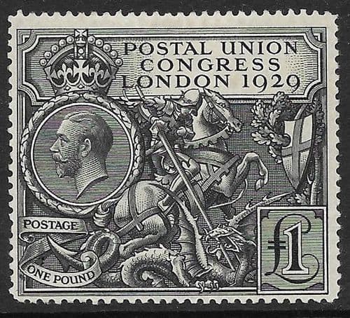 1929 SG438 George V £1 PUC Lightly Mounted Mint (Stock 438002)