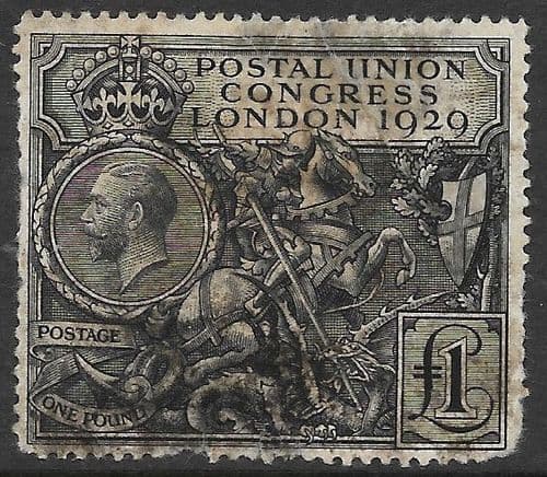 1929 SG438 George V £1 PUC Spacefiller (stock ref 438011)