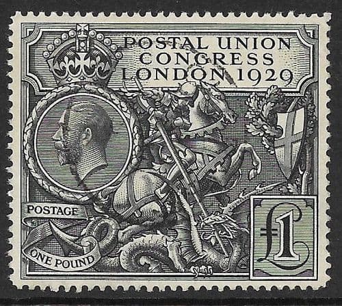 1929 SG438 George V £1 PUC Very Fine Used (stock ref 438013)