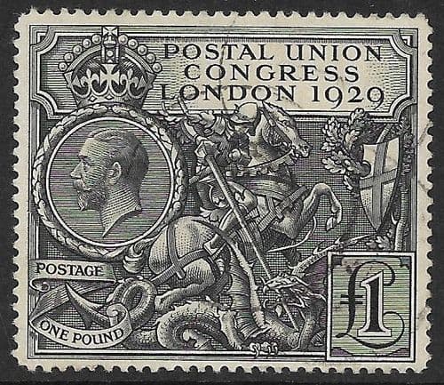 1929 SG438  George V £1 PUC Very Fine Used (stock ref 438014)
